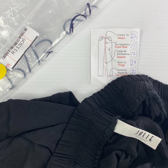 Jolie Los Angeles Black Wide Leg Crips Crop Pants - Picture 4 of 4